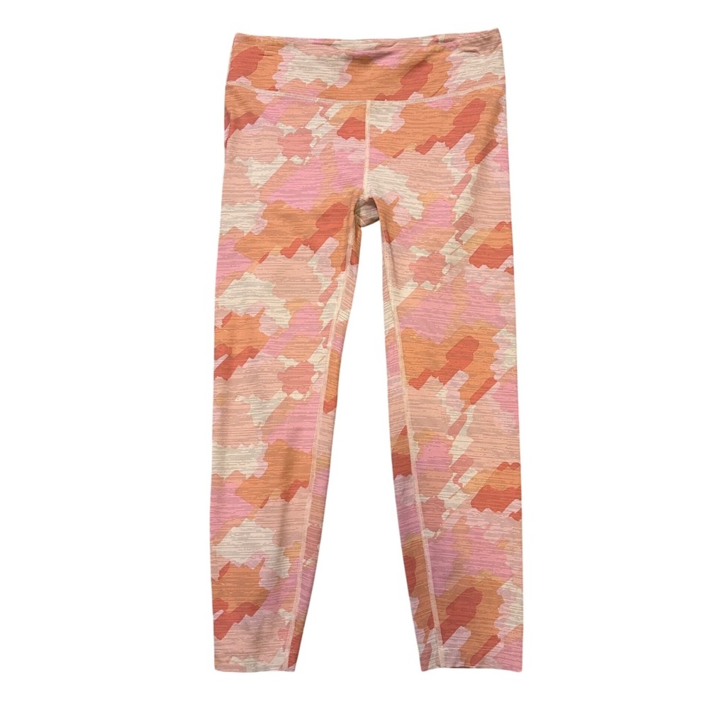 Outdoor Voices Womens Leggings Camo‎ Pink Orange Activewear Athletic Pants Large
